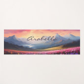 Gebirge Blume Natur Sonnenuntergang Meditation Yogamatte (Vorderseite (Horizontal))
