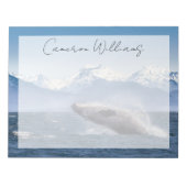 Gebirge | Breaching Whale Glacier Bay, Alaska Notizblock (Vorderseite)