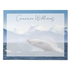 Gebirge   Breaching Whale Glacier Bay, Alaska Notizblock