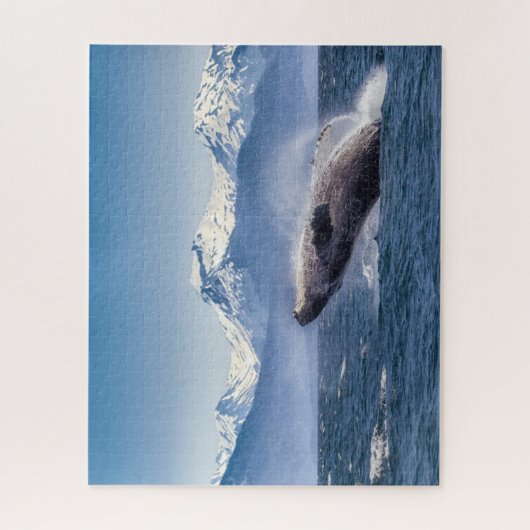 Gebirge | Breaching Whale Glacier Bay, Alaska Puzzle (Vertikal)