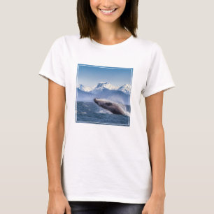 Gebirge   Breaching Whale Glacier Bay, Alaska T-Shirt