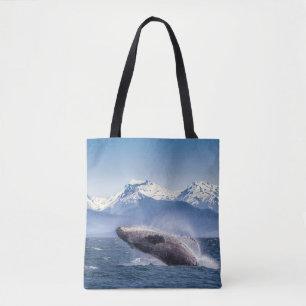 Gebirge Breaching Whale Glacier Bay, Alaska Tasche