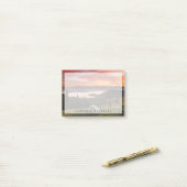 Gebirge | Camping Foggy Sunrise Post-it Klebezettel (Auf Schreibtisch)