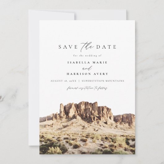 Gebirge der Wasserfarbe Save the Date Einladung (Vorderseite)