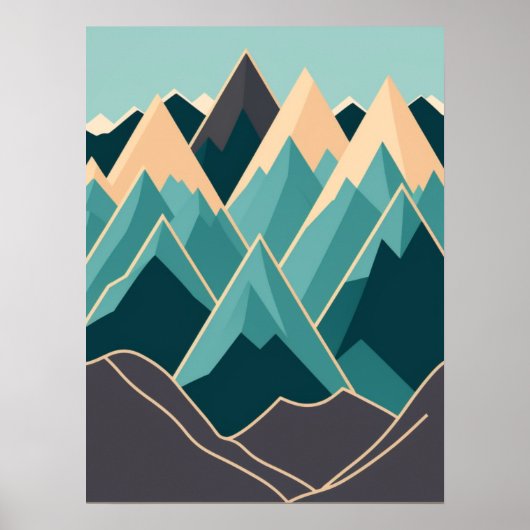 Gebirge des Mittelalters Poster (Vorne)