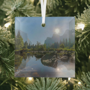 Gebirge El Capitan Yosemite Park, Kalifornien Ornament Aus Glas