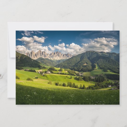 Gebirge | Funes Valley, Dolomiten, Italien Dankeskarte (Vorderseite)