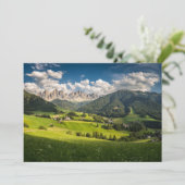 Gebirge | Funes Valley, Dolomiten, Italien Dankeskarte (Stehend Vorderseite)