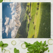 Gebirge | Funes Valley, Dolomiten, Italien Geschirrtuch (Gefaltet)