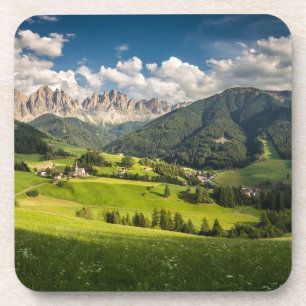 Gebirge   Funes Valley, Dolomiten, Italien Getränkeuntersetzer