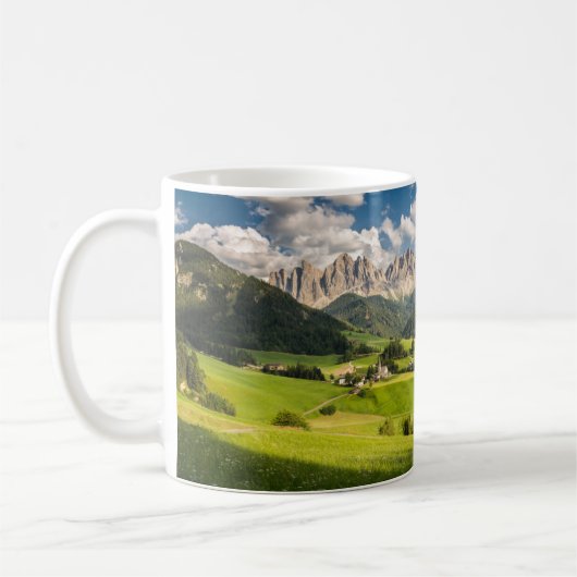 Gebirge | Funes Valley, Dolomiten, Italien Kaffeetasse (Links)