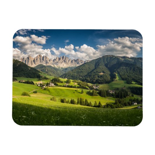 Gebirge | Funes Valley, Dolomiten, Italien Magnet (Horizontal)