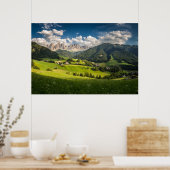 Gebirge | Funes Valley, Dolomiten, Italien Poster (Küche)