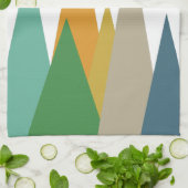 Gebirge Green Blue Orange Mitte Jahrhundert Modern Geschirrtuch (Gefaltet)