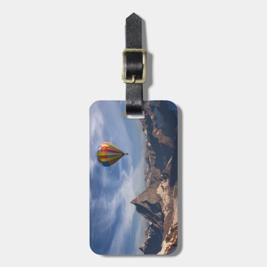 Gebirge | Heißluftballon Matterhorn Schweizer Alpe Gepäckanhänger (Vorderseite vertikal)