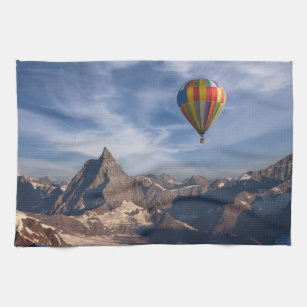 Gebirge   Heißluftballon Matterhorn Schweizer Alpe Geschirrtuch