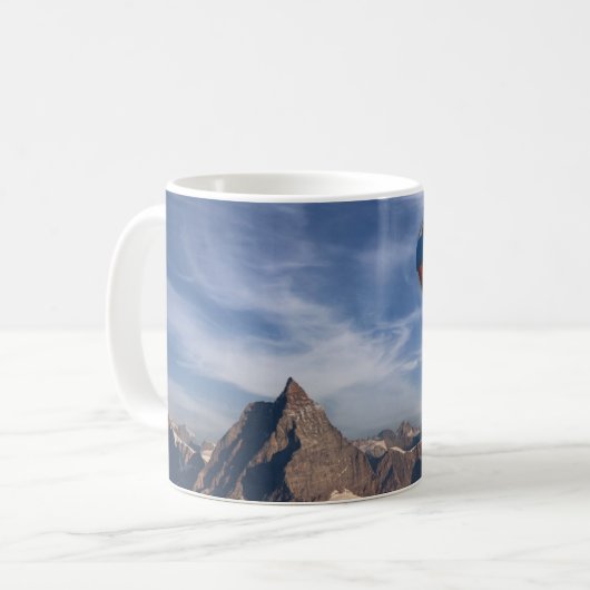 Gebirge | Heißluftballon Matterhorn Schweizer Alpe Kaffeetasse (Vorderseite Links)
