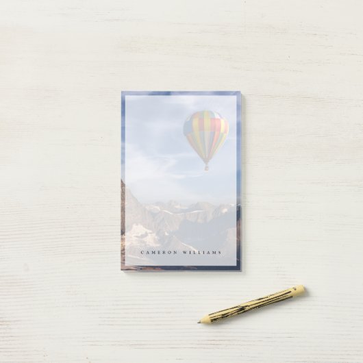 Gebirge | Heißluftballon Matterhorn Schweizer Alpe Post-it Klebezettel (Auf Schreibtisch)