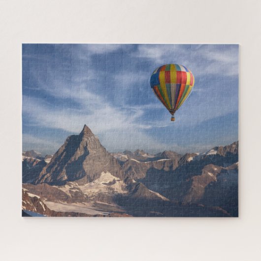Gebirge | Heißluftballon Matterhorn Schweizer Alpe Puzzle (Horizontal)