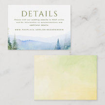 Gebirge Hochzeitsdetails Kleine Abschlusskarte