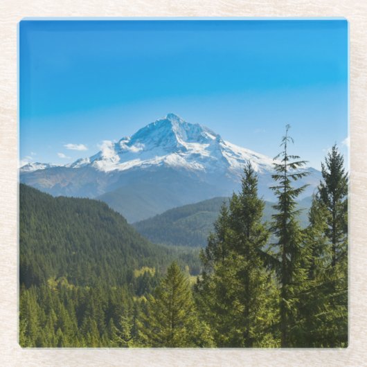 Gebirge | Hood Oregon Glasuntersetzer (Vorderseite)