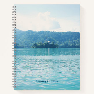 Gebirge im Bled Landschaftsbild-Foto Notizblock