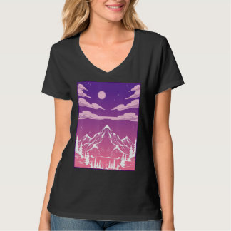Gebirge im Freien Mondlichtwald T-Shirt