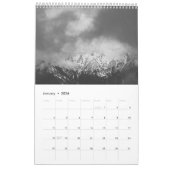 Gebirge im Schwarzweißkalender des Fotos Kalender (Jan 2026)