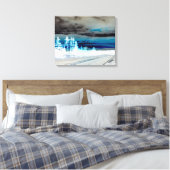 Gebirge in Blau Leinwanddruck (Insitu (Schlafzimmer))