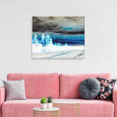 Gebirge in Blau Leinwanddruck (Insitu (Wohnzimmer))