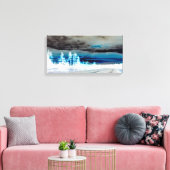 Gebirge in Blau Leinwanddruck (Insitu (Wohnzimmer))