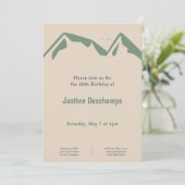 Gebirge in Grün - Braun Einladung (Stehend Vorderseite)