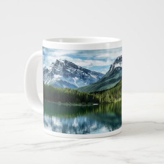 Gebirge | Kanadische Rockies, Alberta Kanada Jumbo-Tasse (Vorderseite Links)