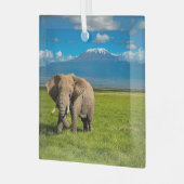 Gebirge | Kilimanjaro Tansania, Afrika Ornament Aus Glas (Vorderseite links)