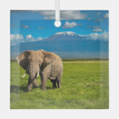 Gebirge | Kilimanjaro Tansania, Afrika Ornament Aus Glas (Vorderseite)
