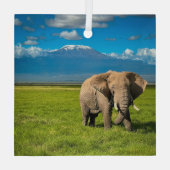 Gebirge | Kilimanjaro Tansania, Afrika Ornament Aus Glas (Rückseite)