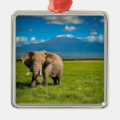 Gebirge | Kilimanjaro Tansania, Afrika Ornament Aus Metall (Vorne)