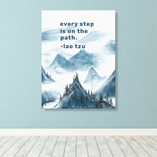Gebirge Kunst Inspirierend Taoismus Zitat Poster Leinwanddruck (Insitu (Holzboden))