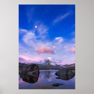 Gebirge   Matterhorn & Lake Stellisee Poster