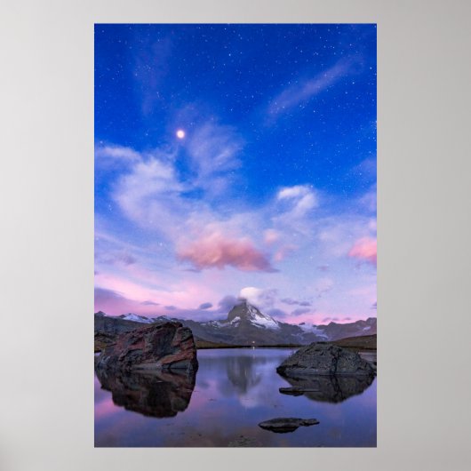 Gebirge | Matterhorn & Lake Stellisee Poster (Vorne)