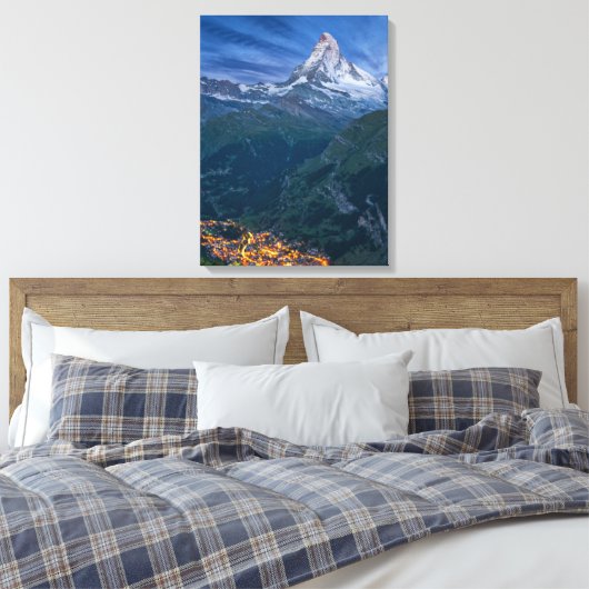 Gebirge | Matterhorn, Zermatt, Schweizer Alpen Leinwanddruck (Insitu (Schlafzimmer))