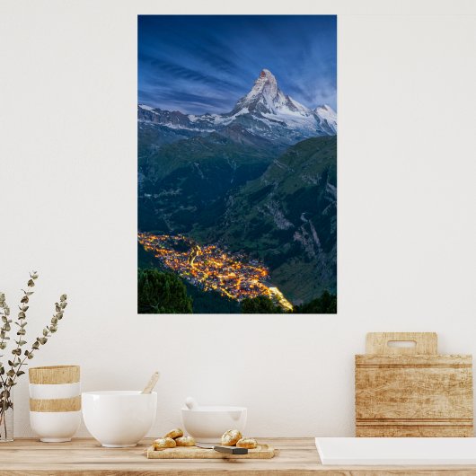 Gebirge | Matterhorn, Zermatt, Schweizer Alpen Poster (Küche)