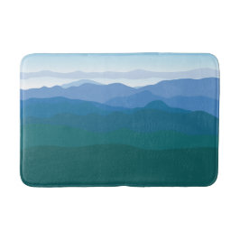 Gebirge mit Blick auf grünes Blau Illustriert Badematte