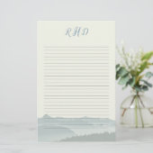 Gebirge Mit Monogramm Schriftstücke Briefpapier (Stehend Vorderseite)