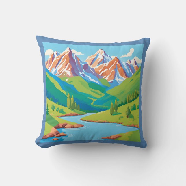 Gebirge mit Stream Kissen (Vorderseite)