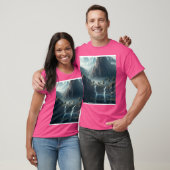 Gebirge mit Wasserfällen und Kleidermauern Art Gra T-Shirt (Unisex)