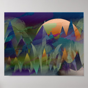 Gebirge Mitte des 20. Jahrhunderts Poster