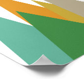 Gebirge Mitte des Jahrhunderts Moderne grüne blaue Poster (Ecke)