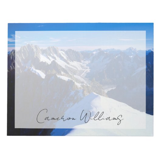 Gebirge | Mont Blanc, Europäische Alpen Notizblock (Vorderseite)