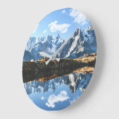 Gebirge | Mont Blanc Massif, Frankreich Große Wanduhr (Winkel)